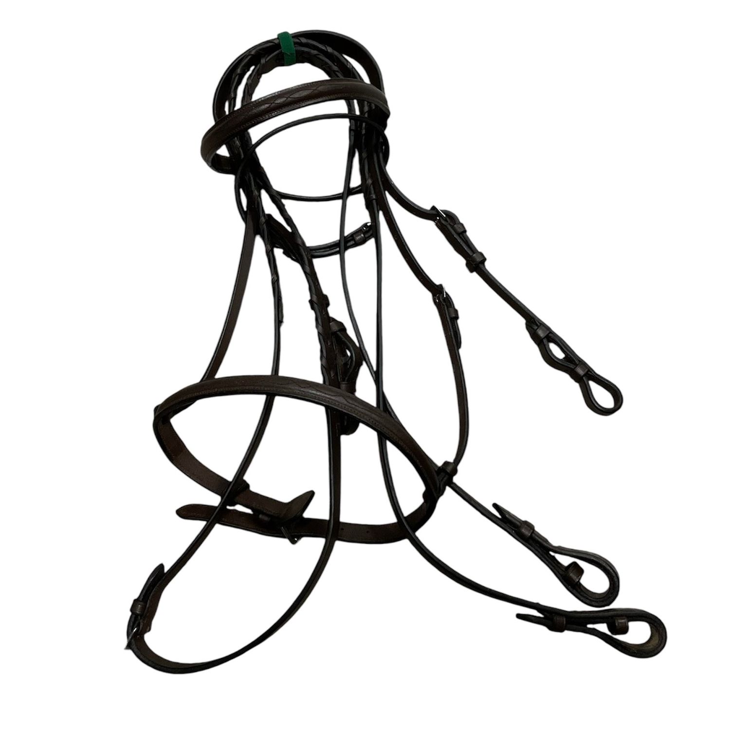 KHS-E Pony Premier Raised Fancy Stitched Hunter Bridle and Reins