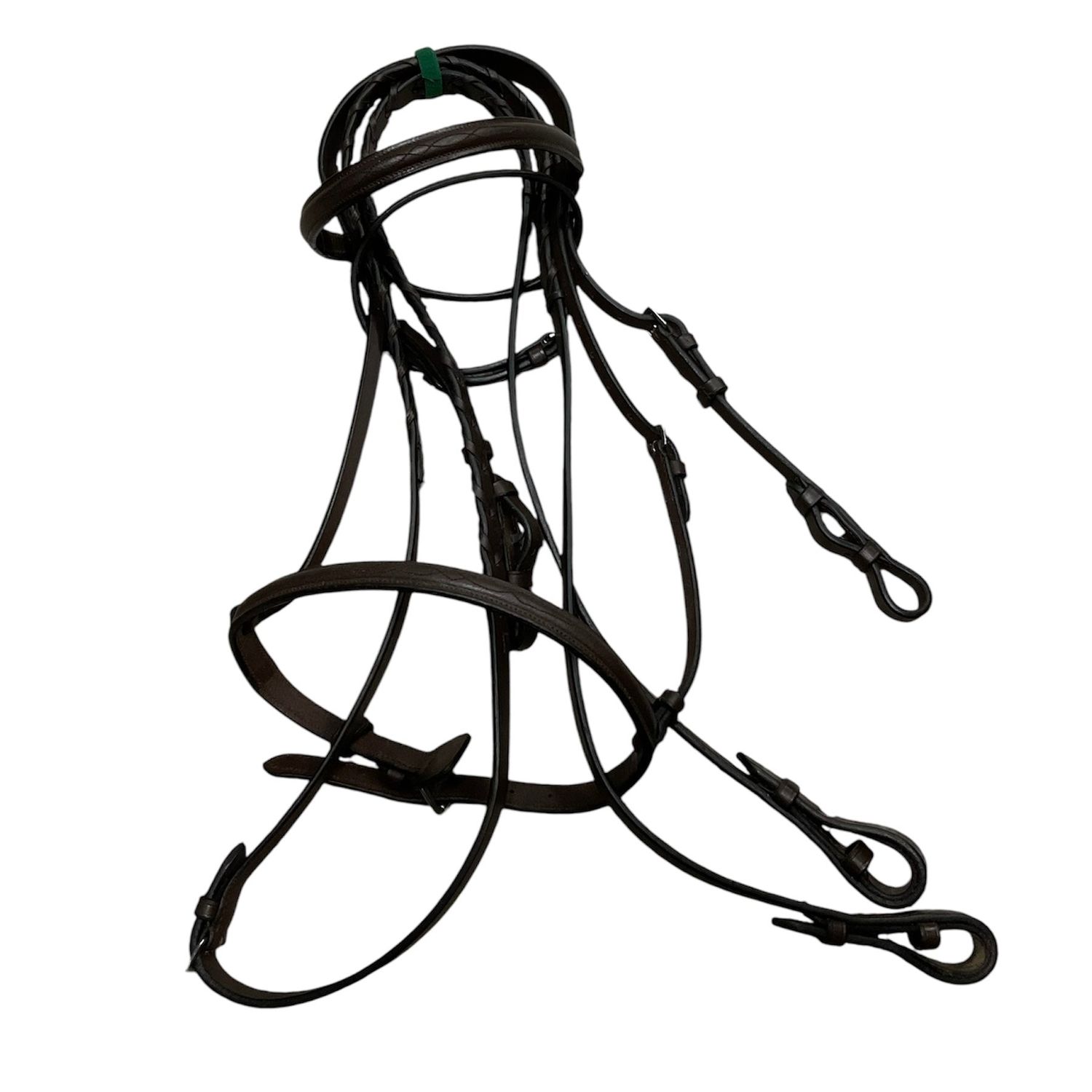 KHS-E Pony Premier Raised Fancy Stitched Hunter Bridle and Reins