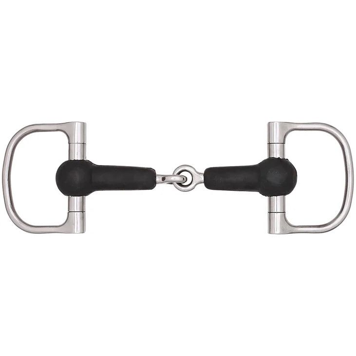 Korsteel 4.75" Soft Rubber Mouth Dee Ring Snaffle Bit
