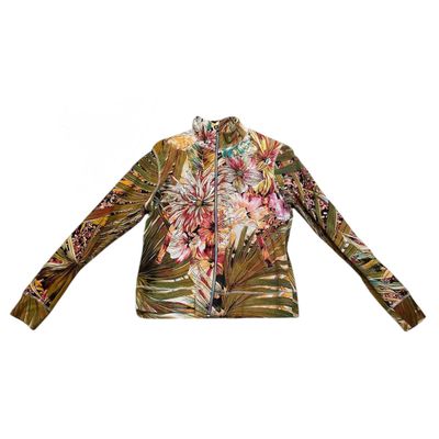 KHS-E Tropical Print Zip Up Shirt - Large