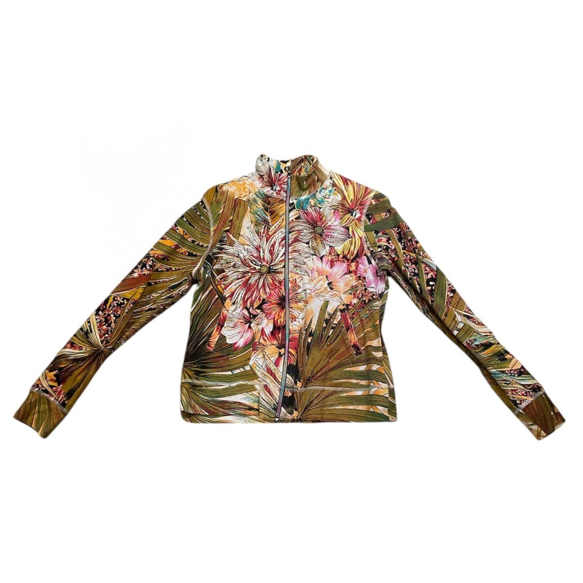 KHS-E Tropical Print Zip Up Shirt - Large