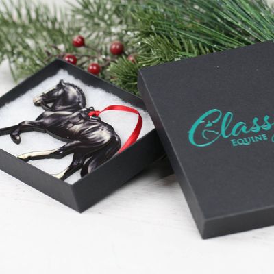 Side Saddle Horse Ornament- Black Horse