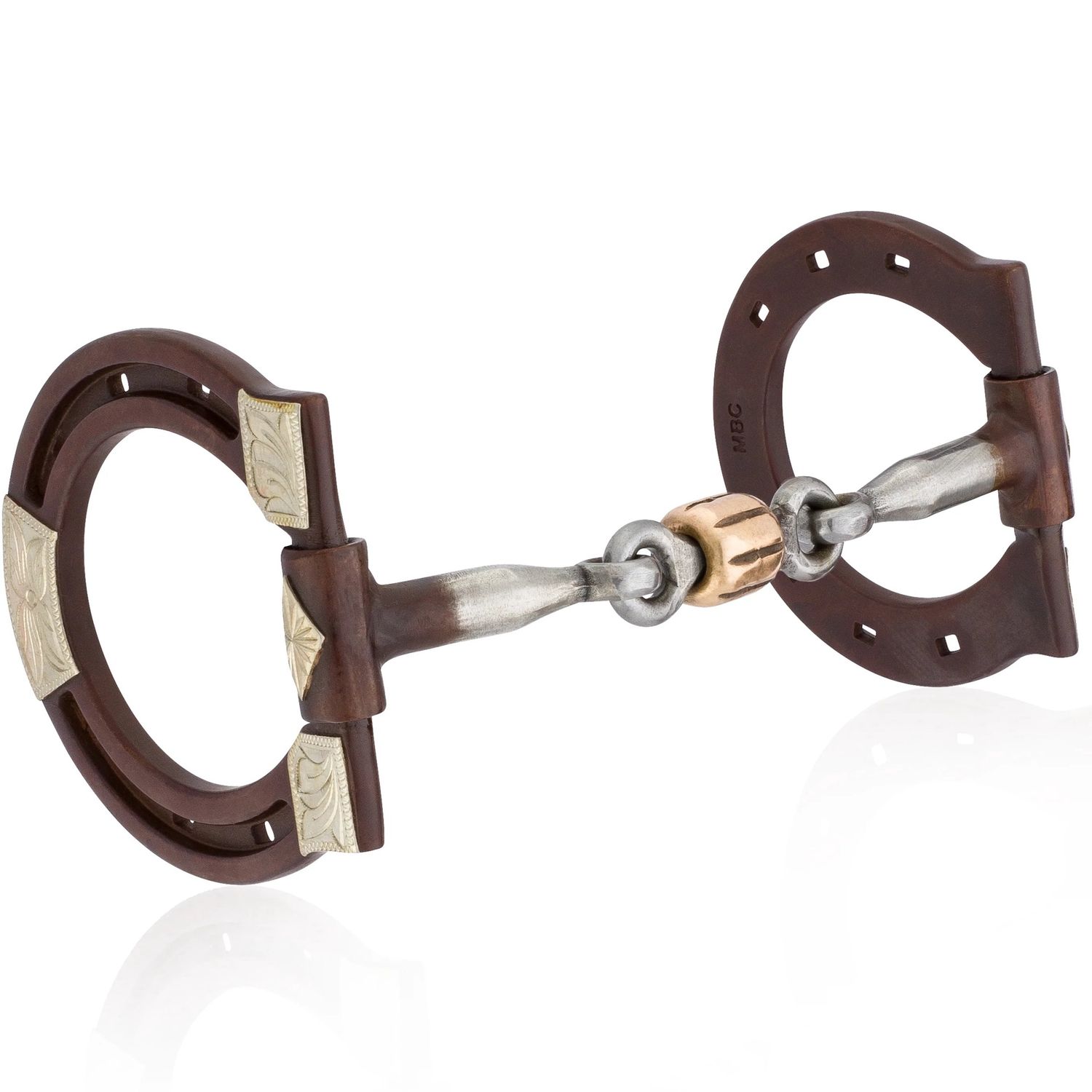 Mikmar Legacy 5" Horseshoe Snaffle Bit with Antique Bronze Cheeks
