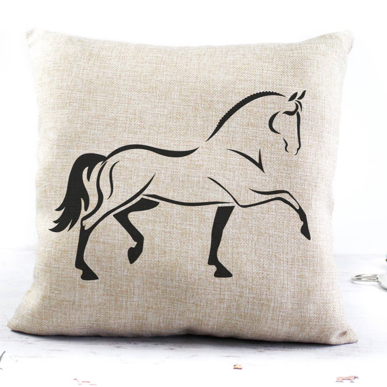 Modern Dressage Horse Throw Pillow Cover