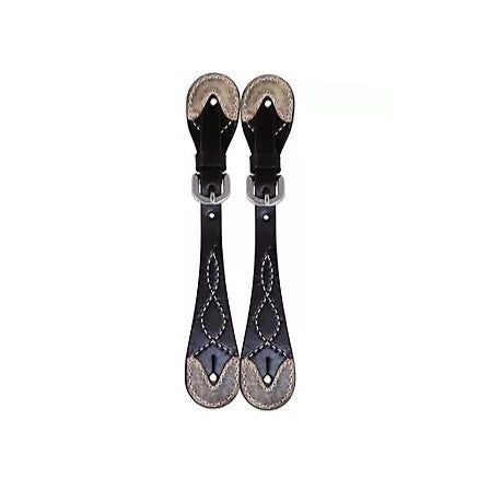 Oxbow Fancy Rawhide Choco Spur Straps