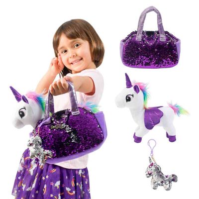 Plush Unicorn w/ Bag and Charm