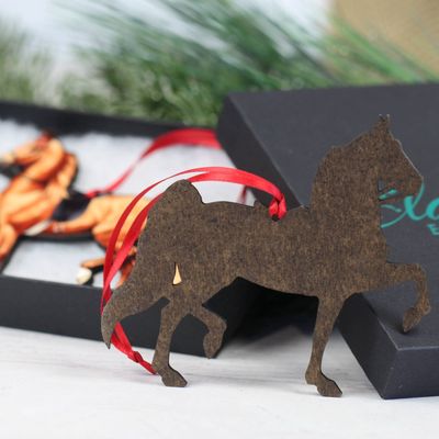 Saddlebred Horse Ornament - Chestnut Saddle Seat Horse