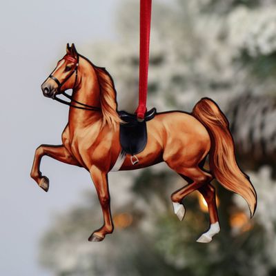 Saddlebred Horse Ornament - Chestnut Saddle Seat Horse