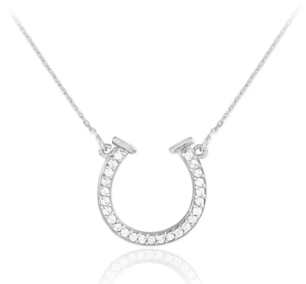 Sterling Silver Horseshoe Eq Necklace