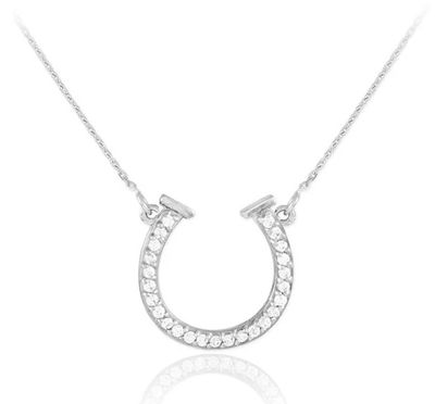 Sterling Silver Horseshoe Eq Necklace