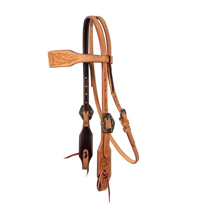 PC Floral Rough-out Browband Headstall
