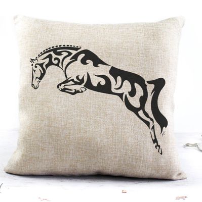 Stylish Hunter Jumper Horse Throw Pillow Cover