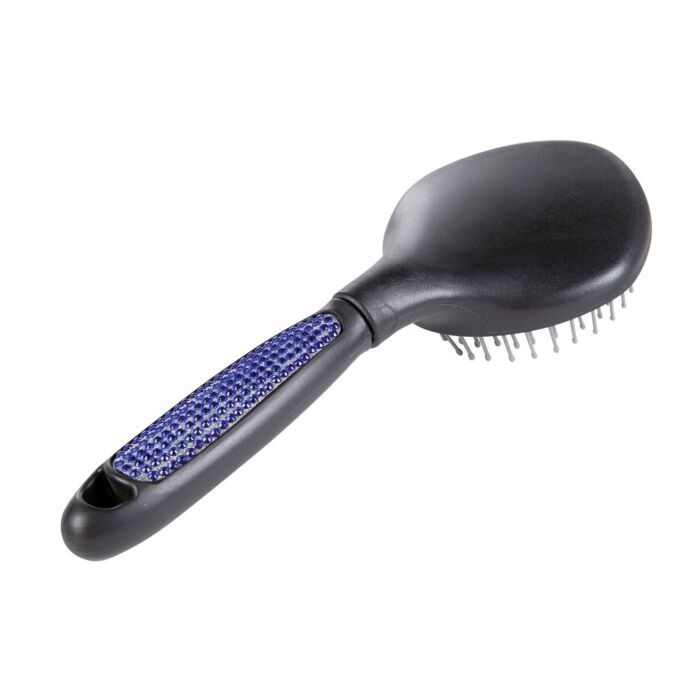HKM Mane and Tail Brush with Rhinestones, Color: Blue