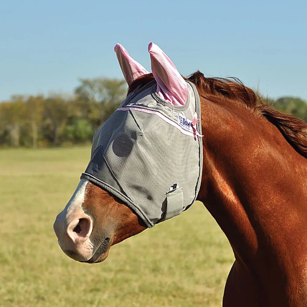 Standard Nose Fly Mask w/ Ears, Color: PNK, Size: Arab