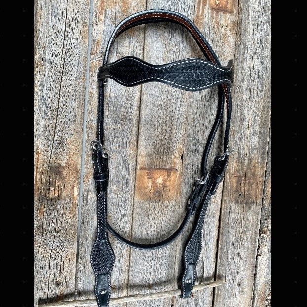 Rodeo Drive - Basketweave Black Browband Headstall
