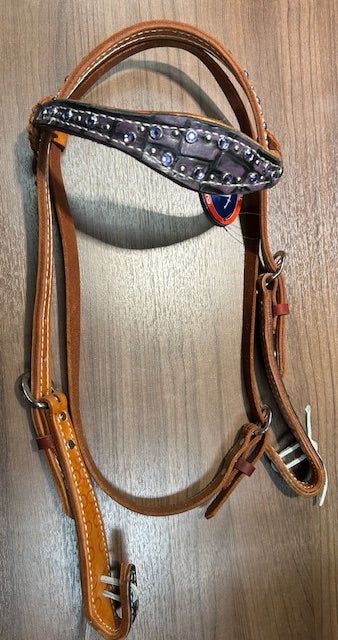 SIT 3/4" Scalloped Cowboys Headstall Purple