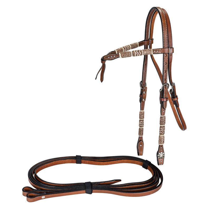 Tabelo® Knotted Browband Bridle with Rawhide Trim