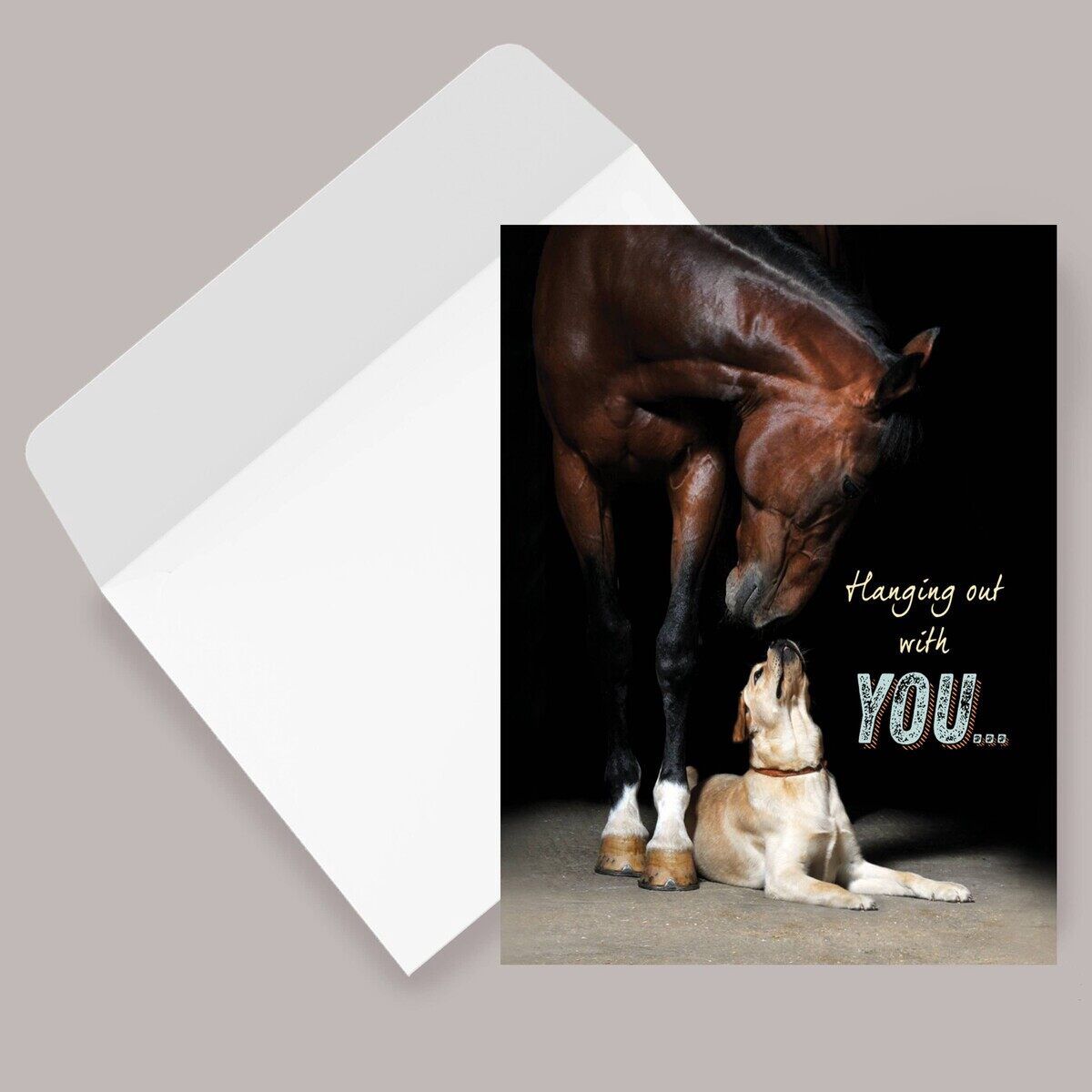 Thinking of You Card - Horse &amp; Dog