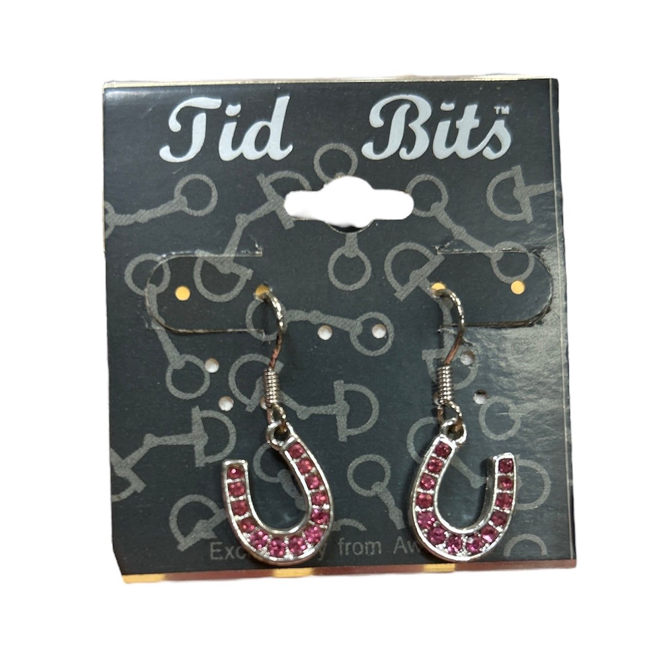 Tid Bits Pink Horseshoe Jewel Earrings