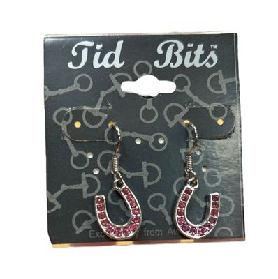 Tid Bits Pink Horseshoe Jewel Earrings