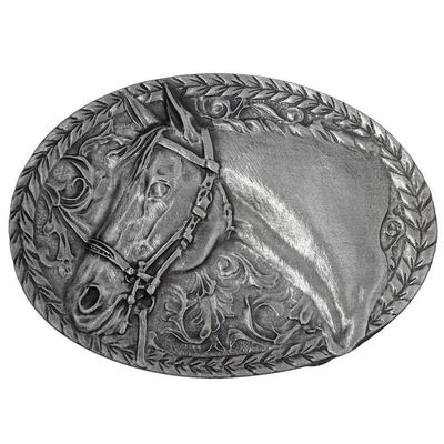 WE Horsehead and Filigree Belt Buckle