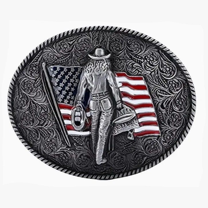 Cowboy Belt Buckles, Options: Am Cowgirl 1808