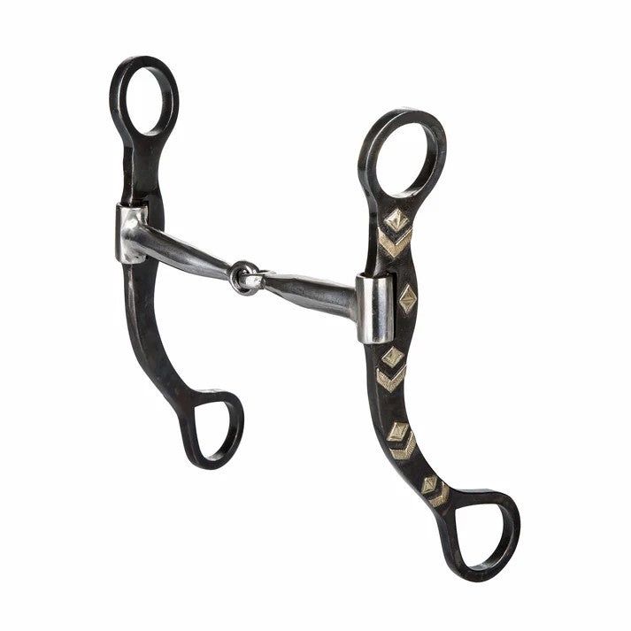 5" AZTEC Snaffle Mouth Bit, Color: Light Black, Size: 5"