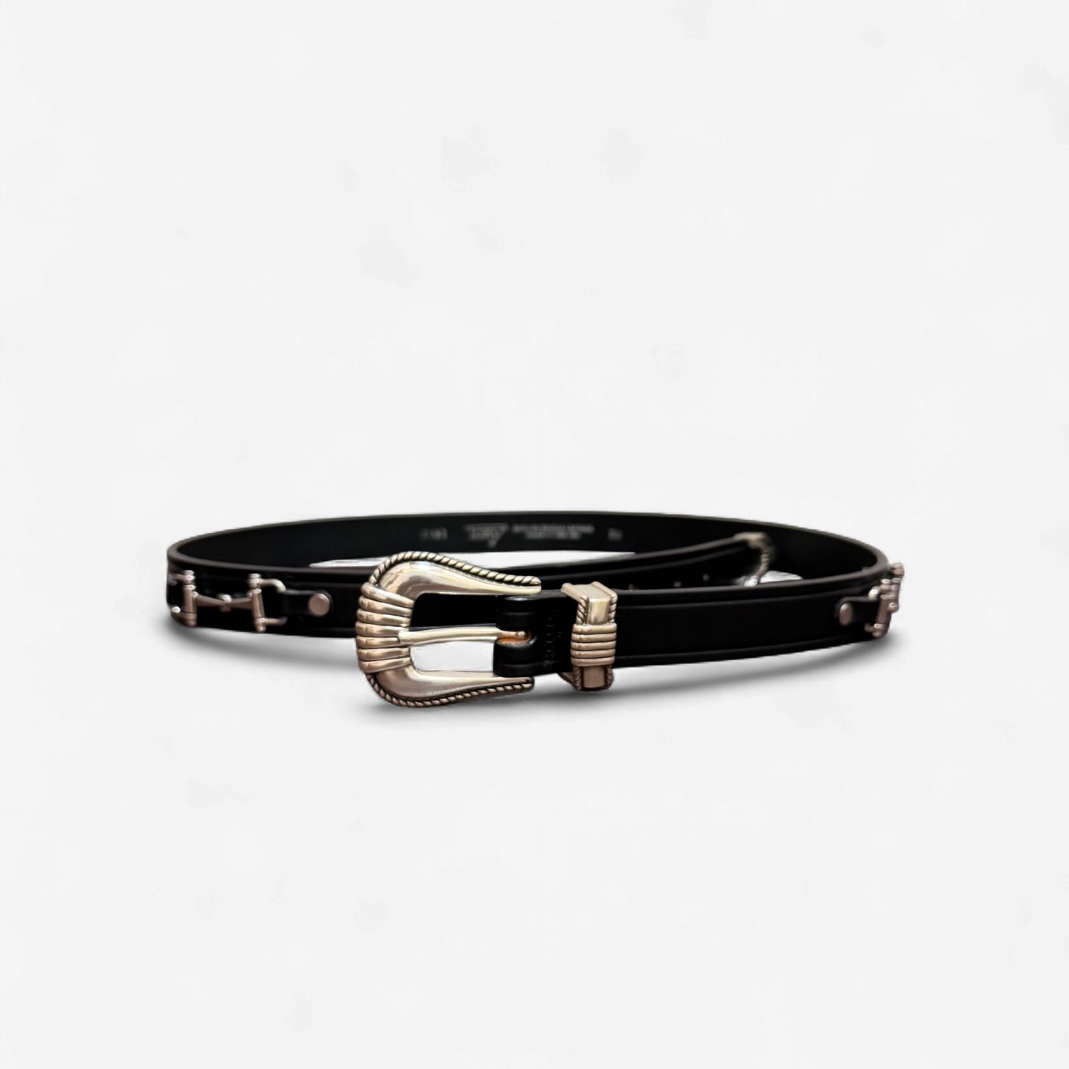 Tory Leather - Belt with Bits and Silver-Colored Buckle Set