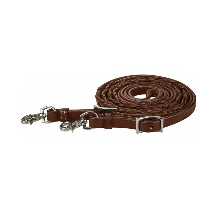 10' Laced Trail Reins, Color: MEDOIL, Size: 10'