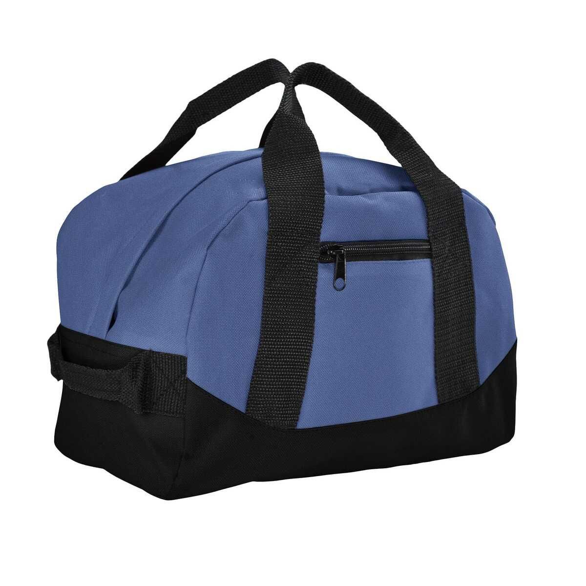 12" Mini Two Tone Duffle Bag, Color: navy-blue