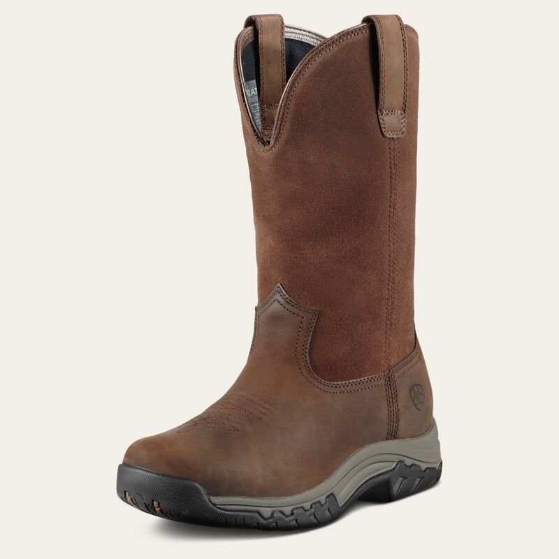 Ariat® Women's Terrain Pull-On Waterproof Boot, Color: Distressed Brown, Size: 6