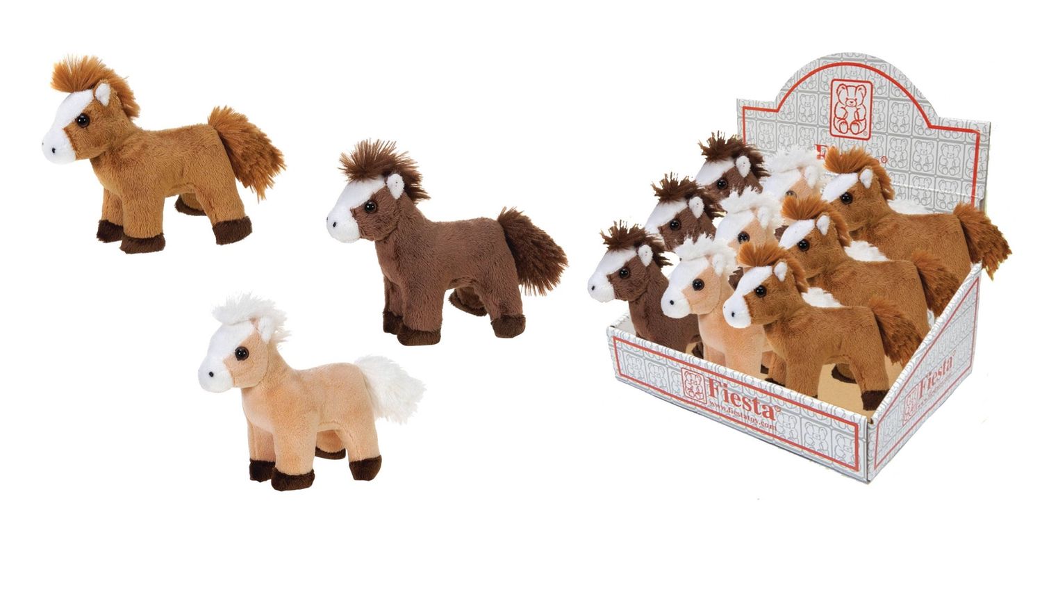Assorted 5" Stuffed Horses, Color: DARK BROWN