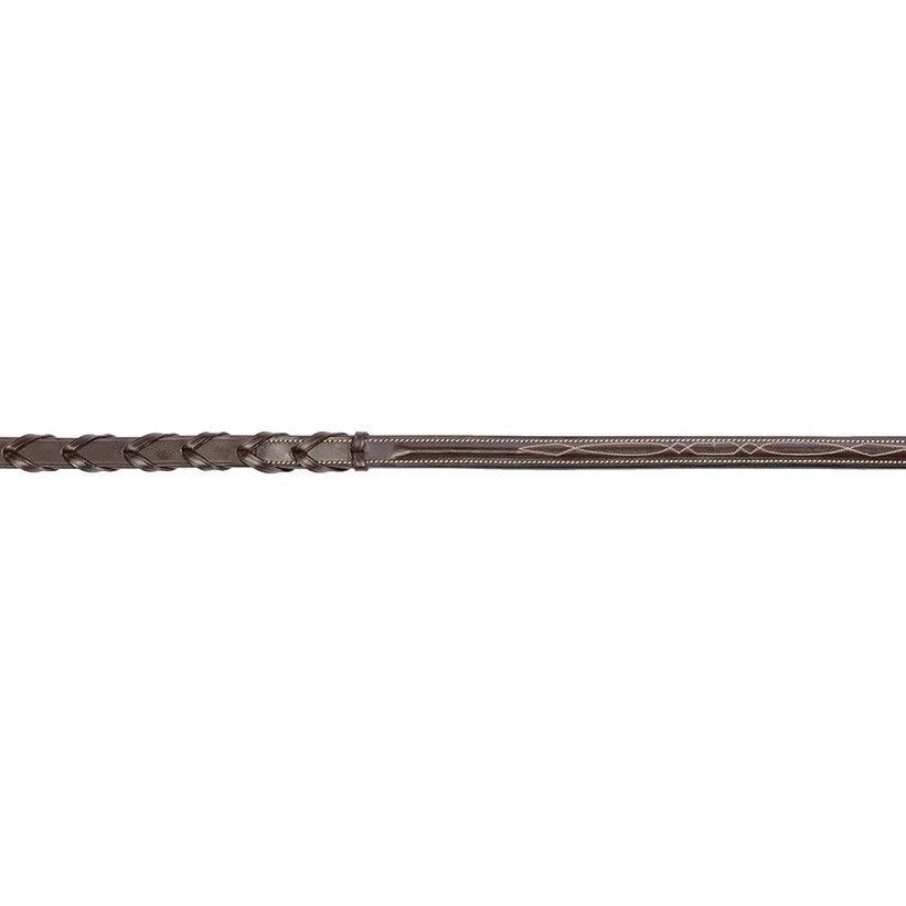 Avignon Fancy Stitched Laced Reins, Color: havana, Size: 48" x 1/2"
