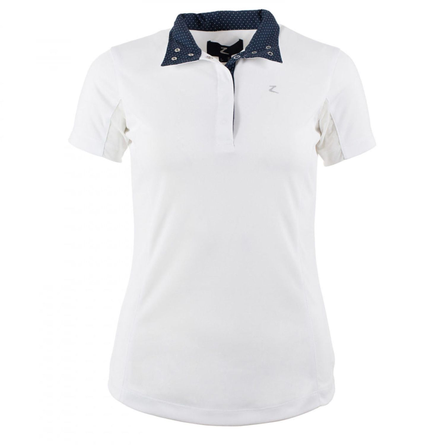 Blaire Women's Short Sleeved Sun Show Shirt, Color: white-dark-navy, Size: US 10 (EU 40)