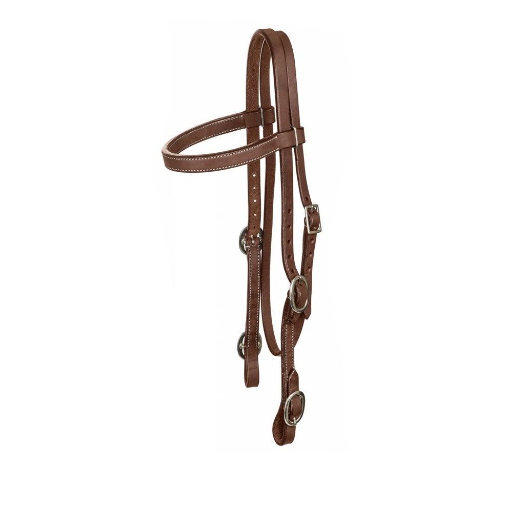 Browband Headstall Buckle Ends, Color: medium-oil, Size: Horse