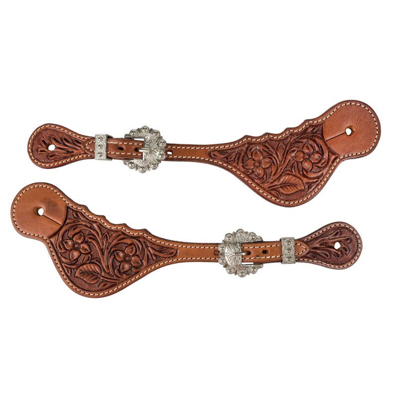 Tabelo® Spur Straps w/Floral Tooling