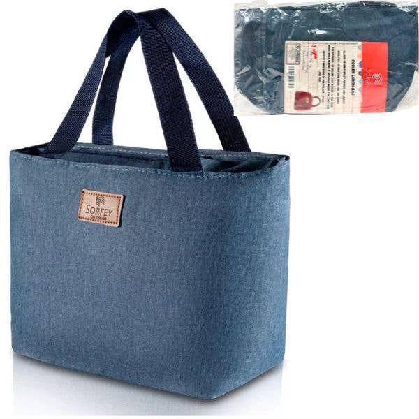Zippered Insulated Cooler Lunch Bags, Color: blue-1