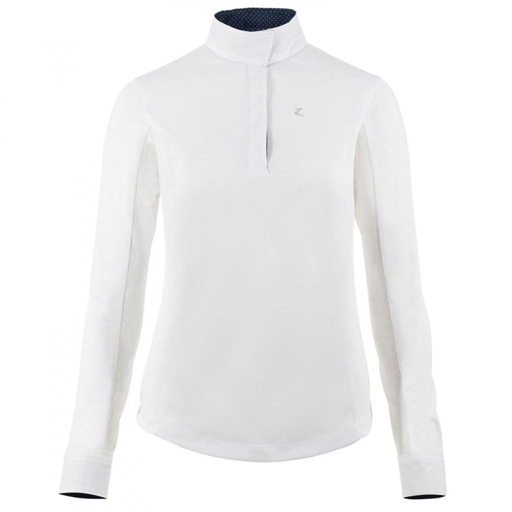 Blaire Womens Long Sleeved Sun Show Shirt, Color: white-dark-navy, Size: US 10 (EU 40)