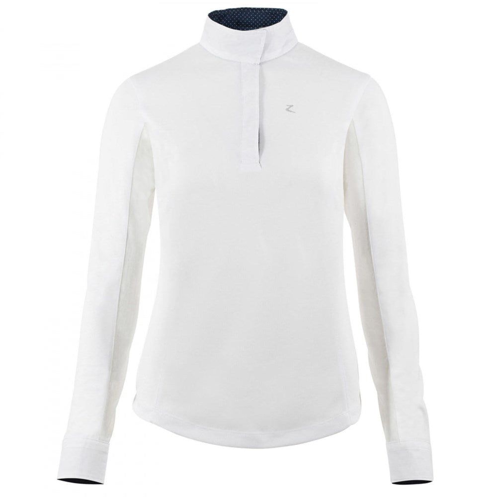 Blaire Womens Long Sleeved Sun Show Shirt, Color: white-dark-navy, Size: US 10 (EU 40)