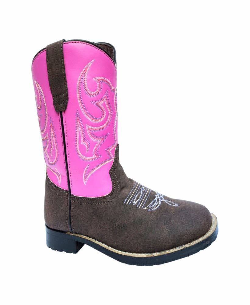 Children's Voyageurs Square Toe Western Boot, Color: Mocha, Size: 1