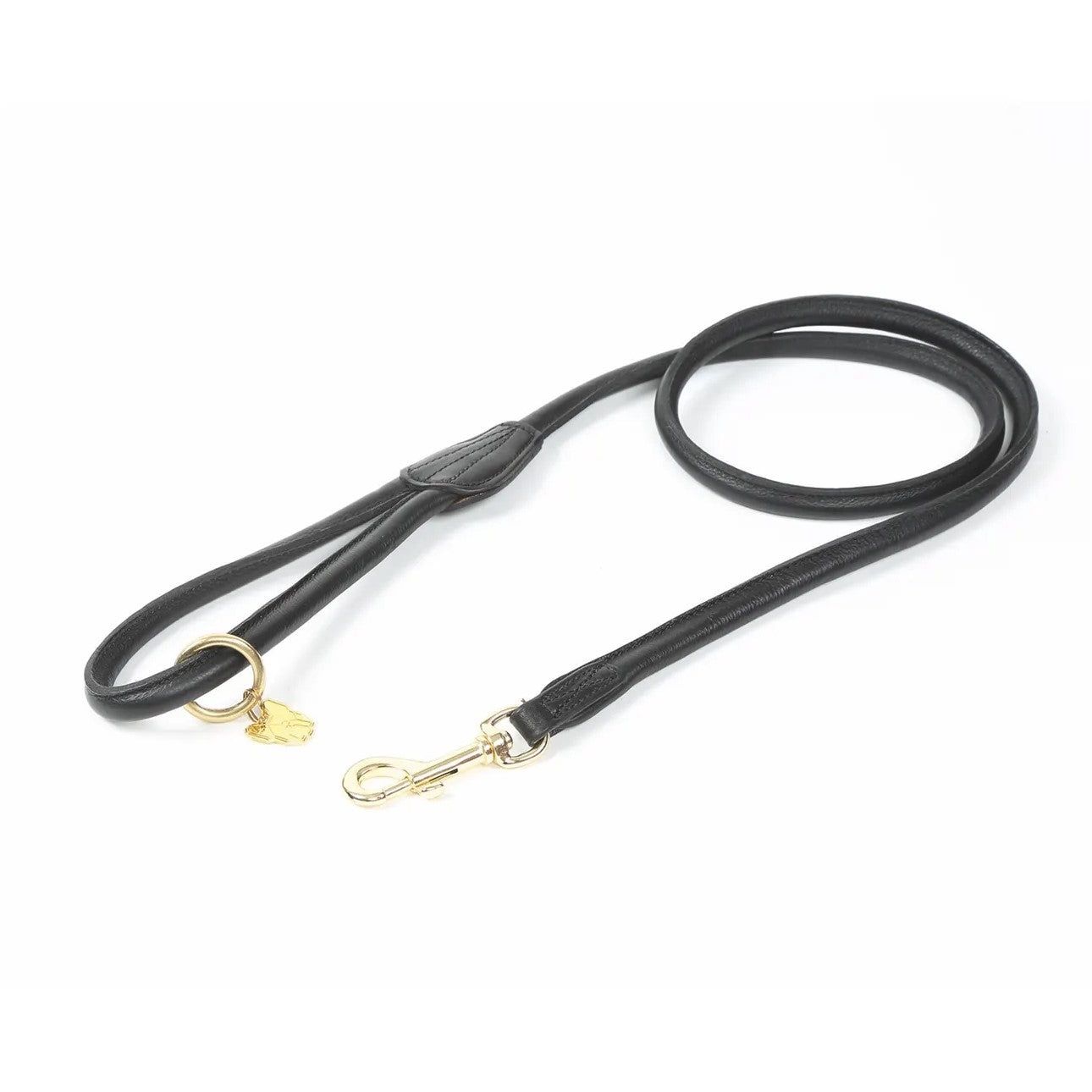 Shires Digby &amp; Fox Rolled Leather Dog Lead, Color: Black