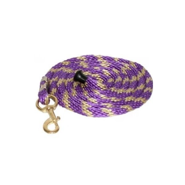 10' Poly Lead w/ Snap, Color: DKPUR/GLD