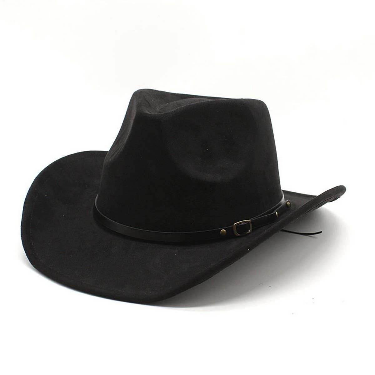 Western Cowboy Jazz Felt Hat, Color: Black, Size: (OS) 1