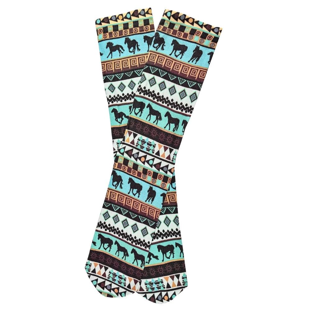 AWST Int'l Tribal Horses Socks, COLOR PATTERN: TRIBAL HORSES