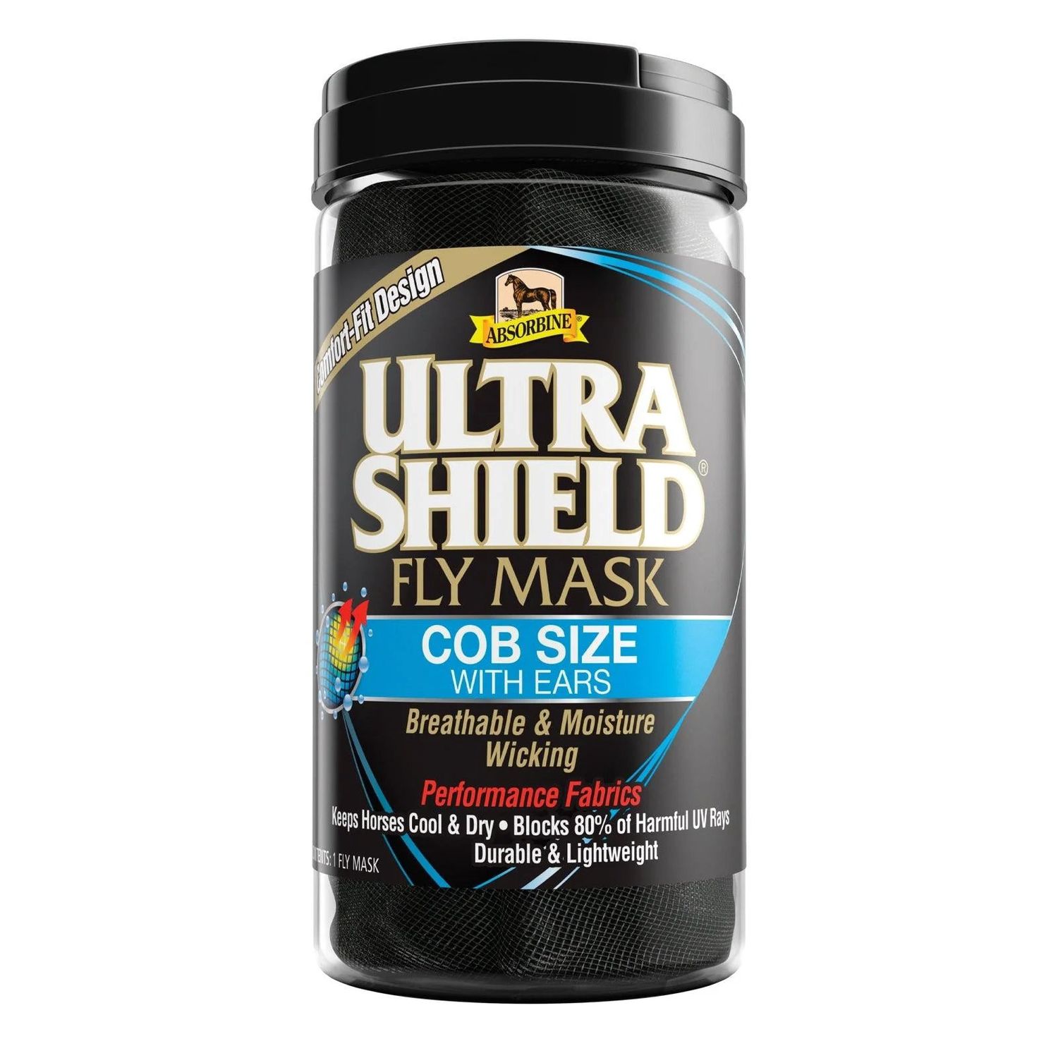 Absorbine® UltraShield® Fly Mask, Size: Cob, Style: With Ears
