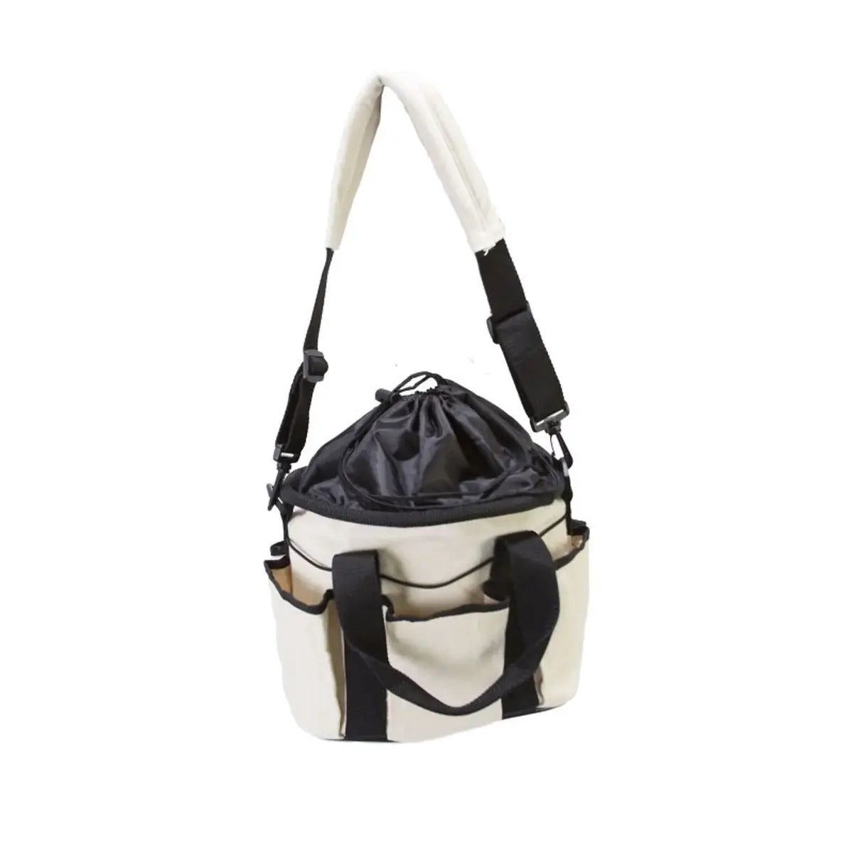 Canvas Drawstring Grooming Tote, Color: off-white