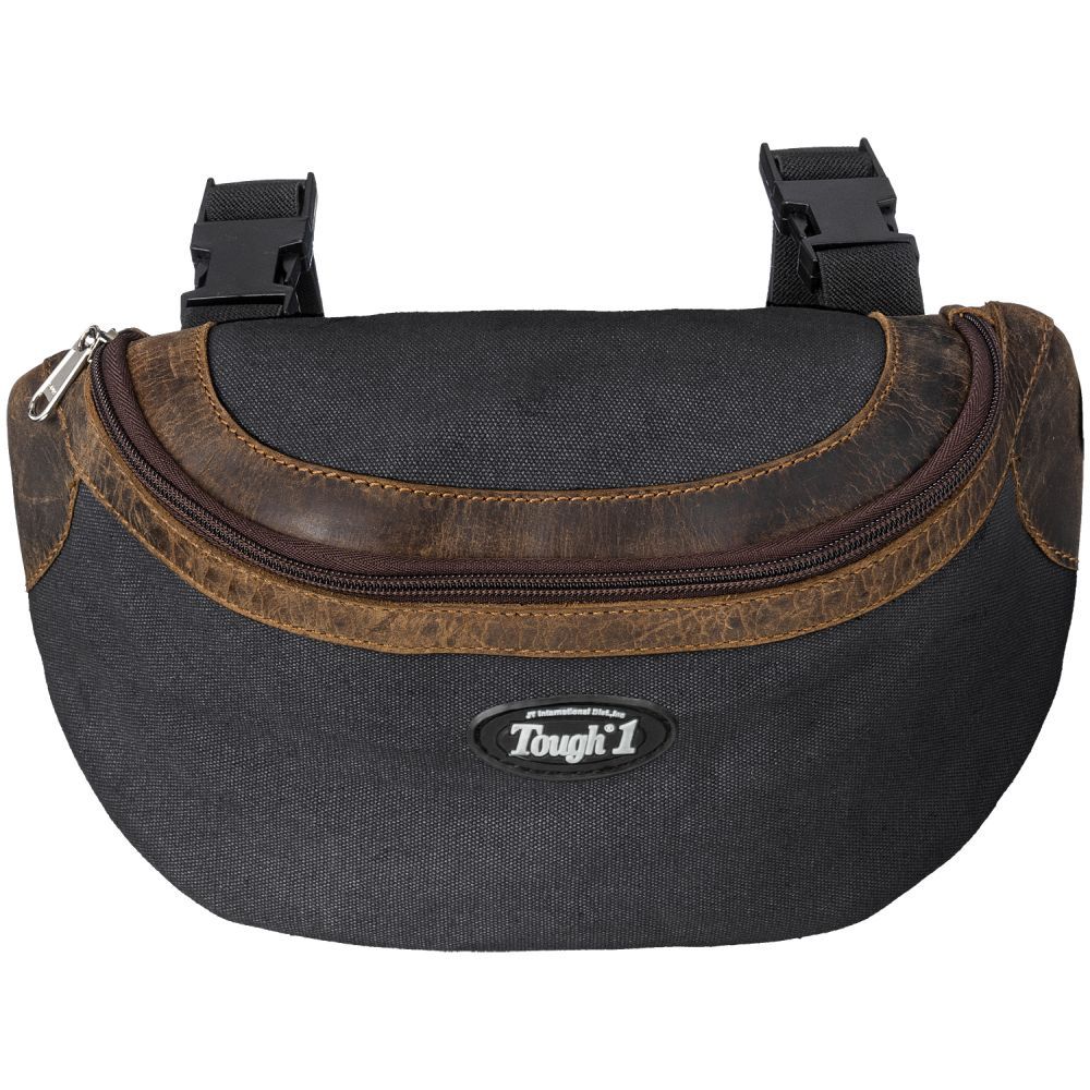 Canvas Pommel Bag w/ Leather Acc, Color: black-2
