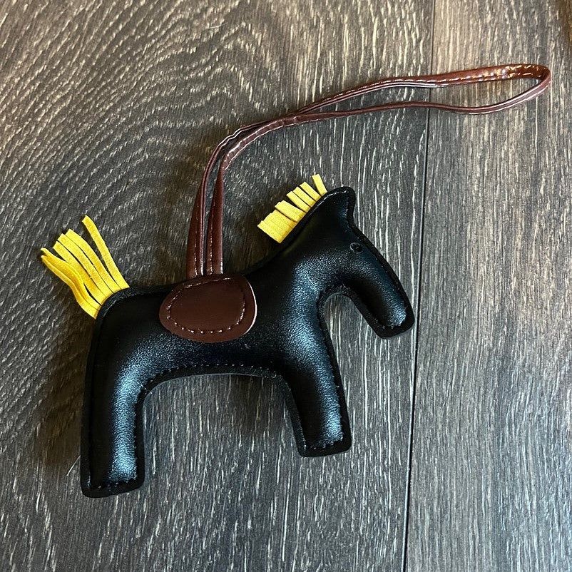 HorseHairz Equestrian Pony Purse/Bag Charm, Color Options: Black/Yellow