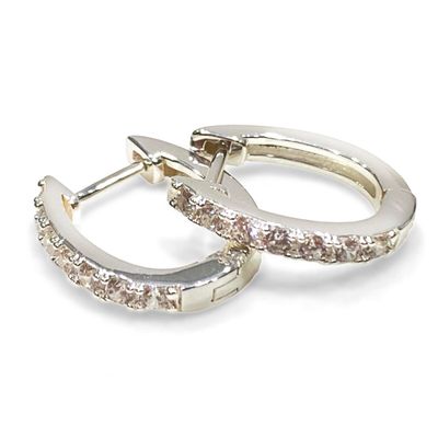 Horseshoe Hinge Earrings CZ Stones