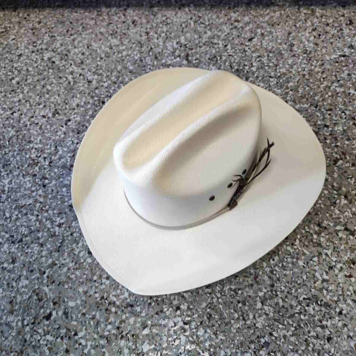 AHM White Straw Cowboy Hat, Size: L